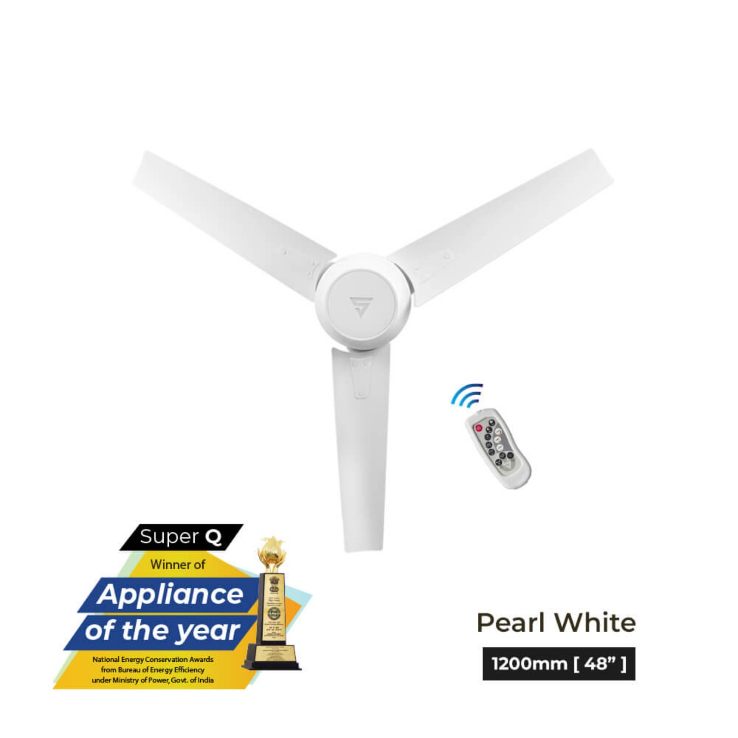 Superfan Super Q -PWE 1200 mm 3 Blades 35 W Pearl White Ceiling Fans_2