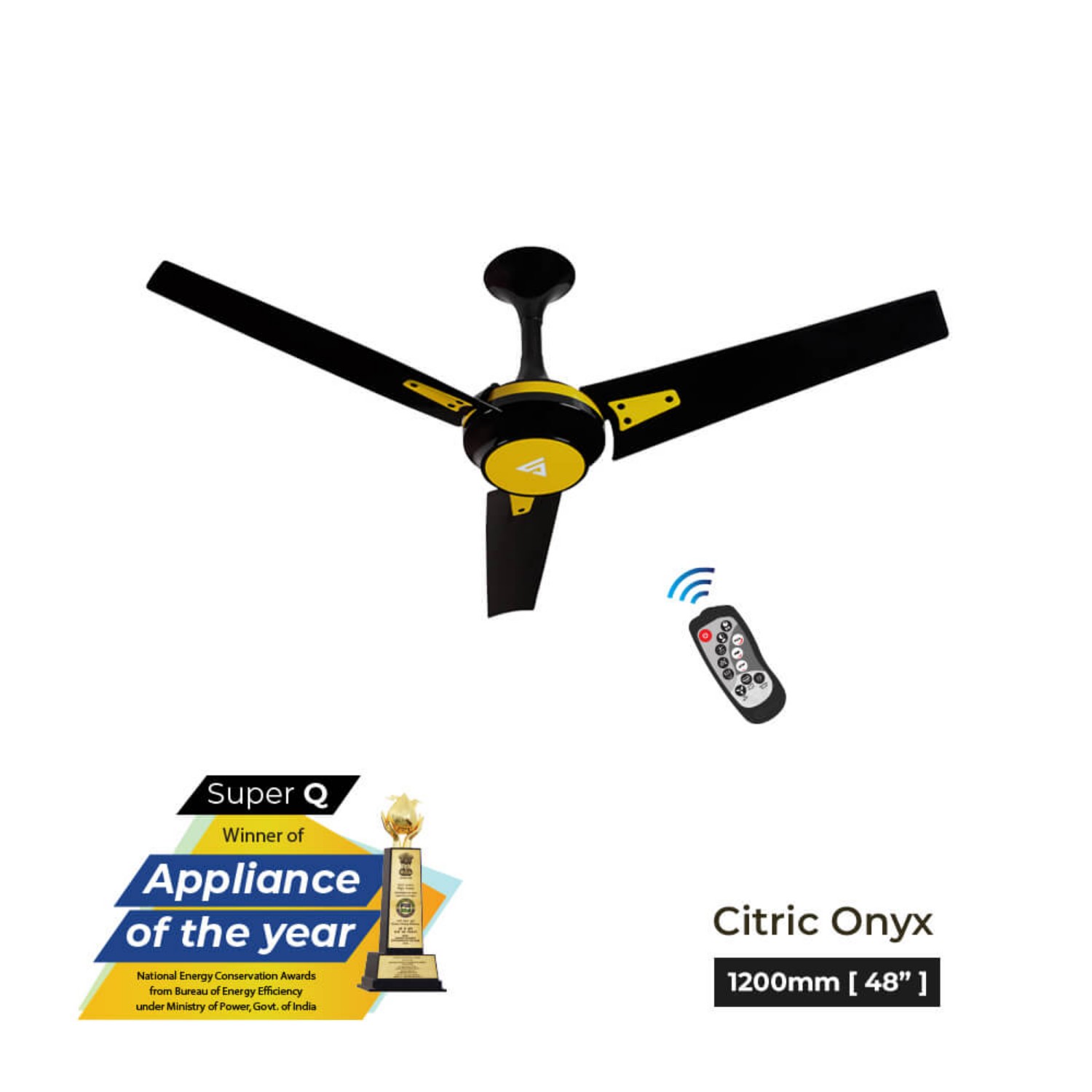 Superfan Super Q -COX 1200 mm 3 Blades 35 W Citric Onyx Ceiling Fans_1