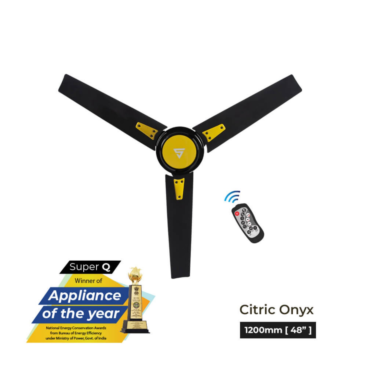 Superfan Super Q -COX 1200 mm 3 Blades 35 W Citric Onyx Ceiling Fans_2
