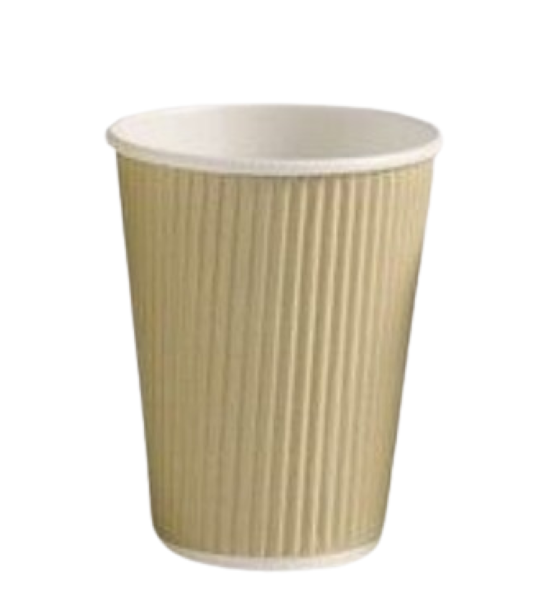 Rippled Paper Tea Disposable Cups 240 mL Cream_0