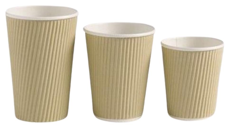 Rippled Paper Tea Disposable Cups 300 mL Cream_1