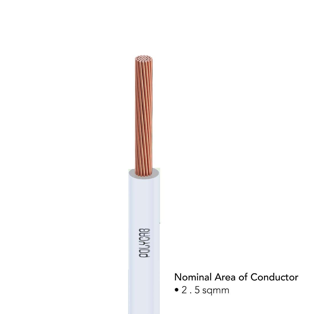 Polycab 2.5 sqmm FRLF Electric Wire White 90 m_2