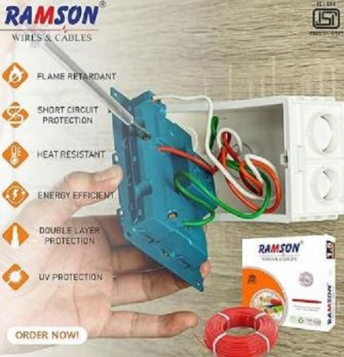 RAMSON 1 sqmm FR PVC Electric Wire Red 90 m_3