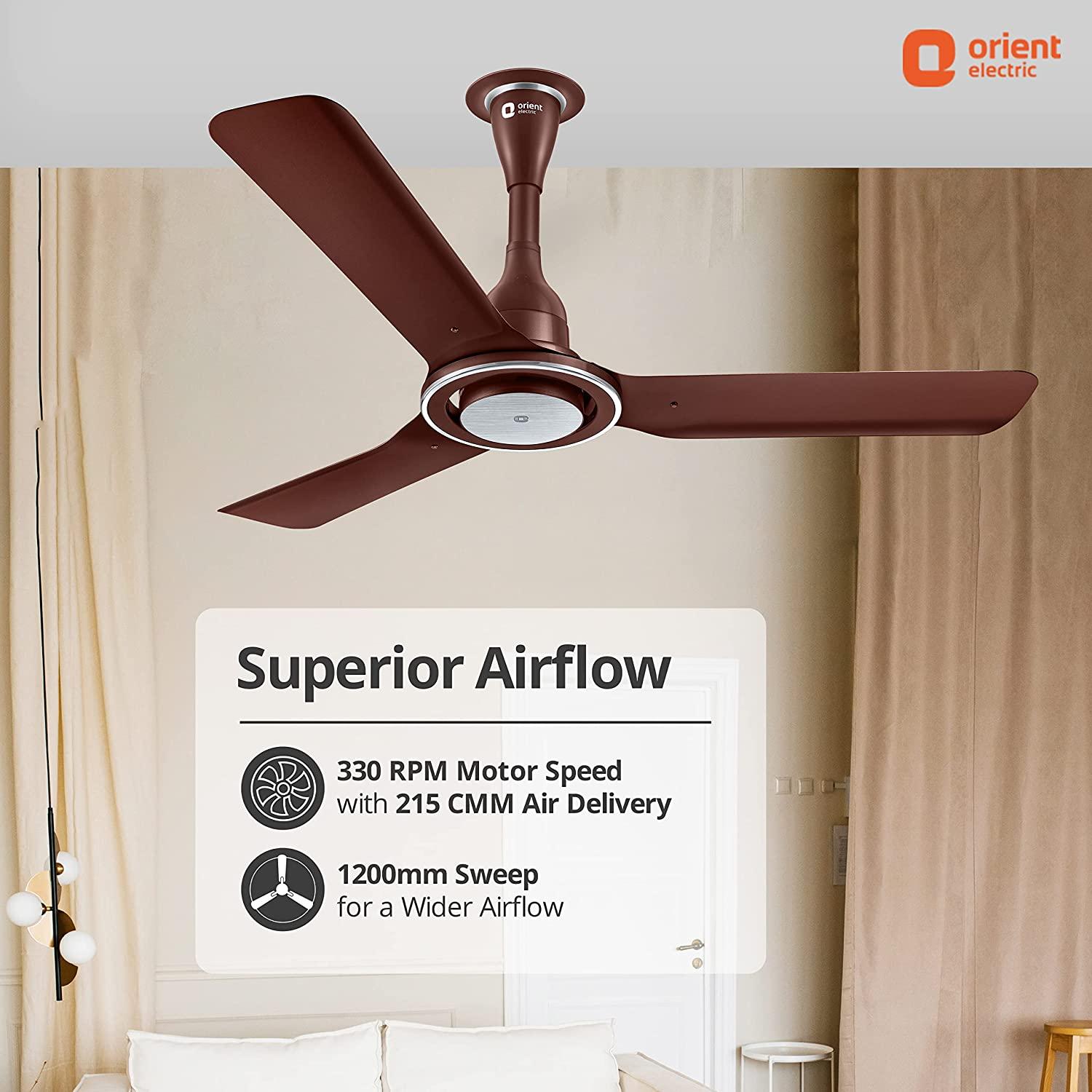 Orient I-Float 1200 mm 3 Blades 32 W Lakeside Brown Ceiling Fans_3