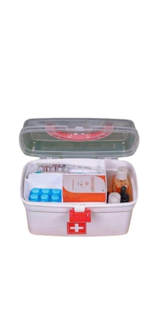 Professional 11 x 10 x 4 inch White First Aid Box_1