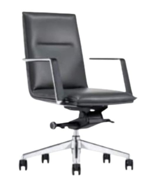 Featherlite Revolving Black 985 x 635 x 605 mm Leather Office Chairs_0