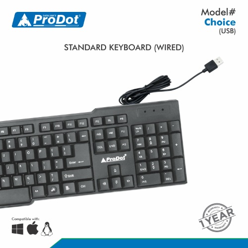 ProDot Choice ProSeries USB Keyboard Black Computer Keyboard_1