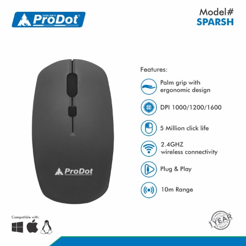 ProDot SPARSHPalmWL ProSeries Wireless Black Computer Keyboard_2