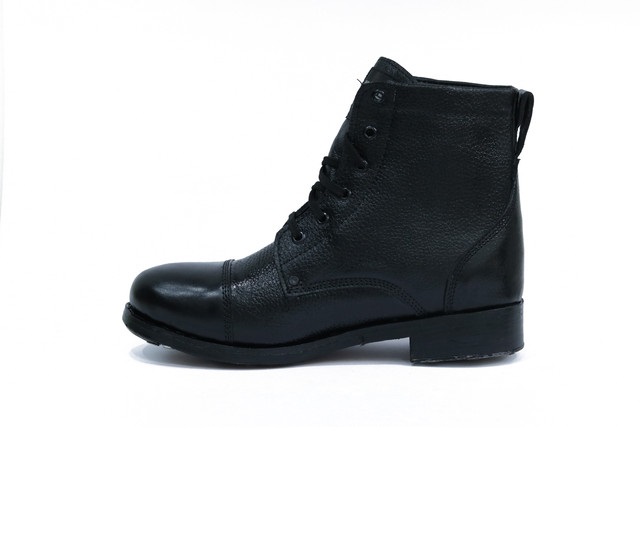 Omni Ammunition Boot Barton Leather Plain Toe Safety Shoes Black_1