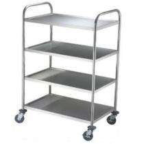 Stainless Steel 4 Shelves Vegetable Rack Trolley 50 kg_0