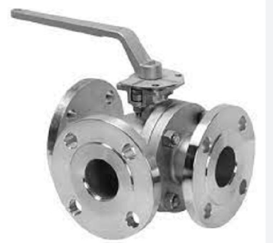 Cair 100 mm Manual Stainless Steel Ball Valves Flanged 3WAY_2