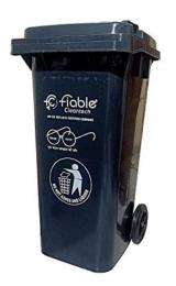 Fiable Cleantech Dustbin Trolley Single Bin 100 L 1070 x 810 x 1125 mm_0
