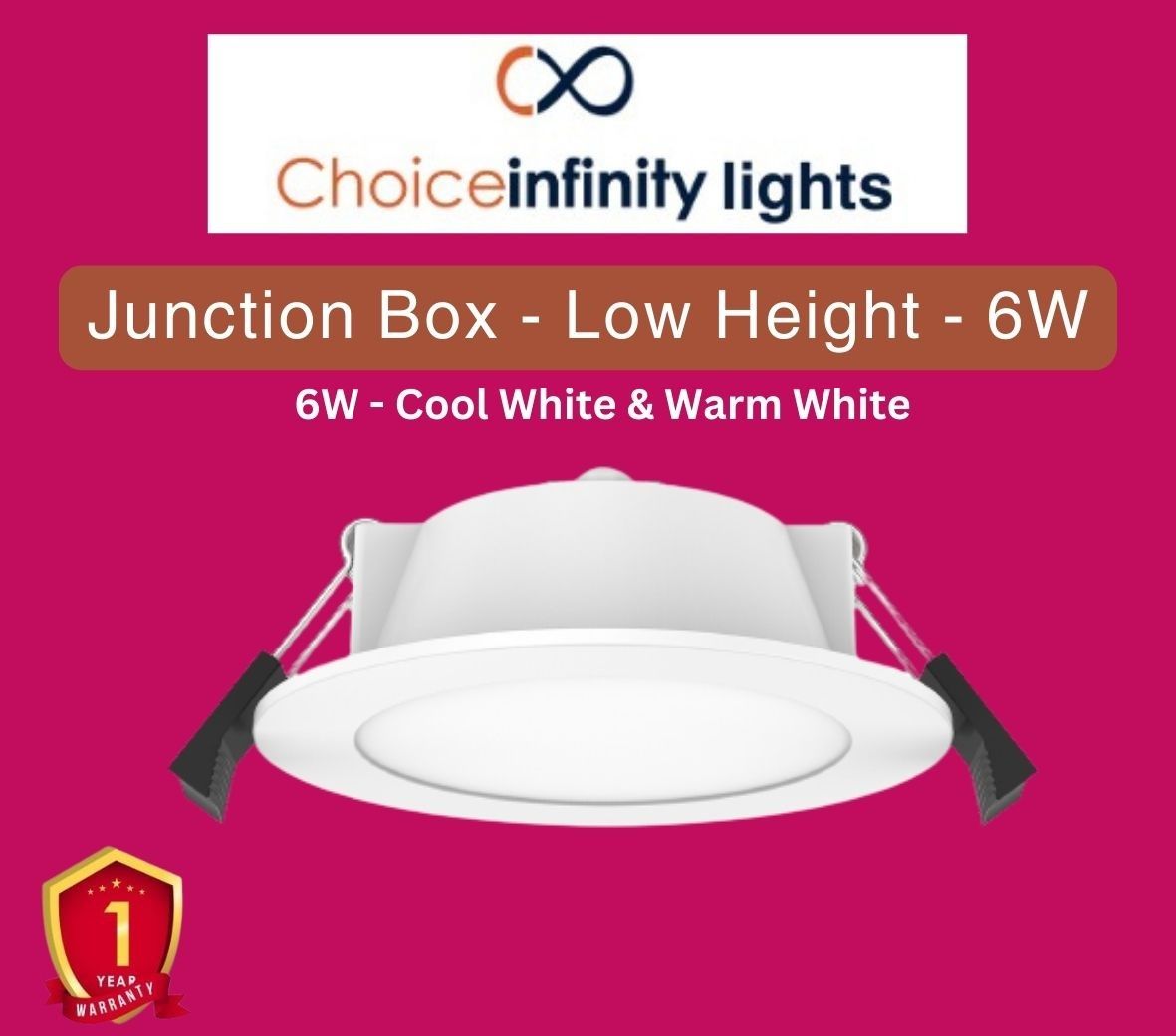 Choiceinfinity CIL-JB-6W 6 W Round 600 lm Cool Day White LED Junction Box Light_2