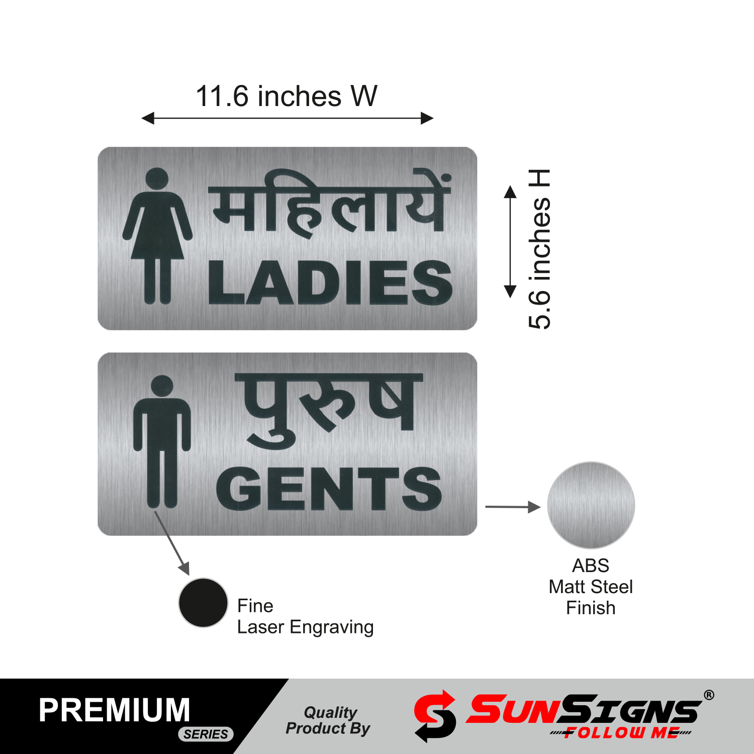 SUNSIGNS Workplace Signages 11.6 x 5.6 inch ABS Sheet_2