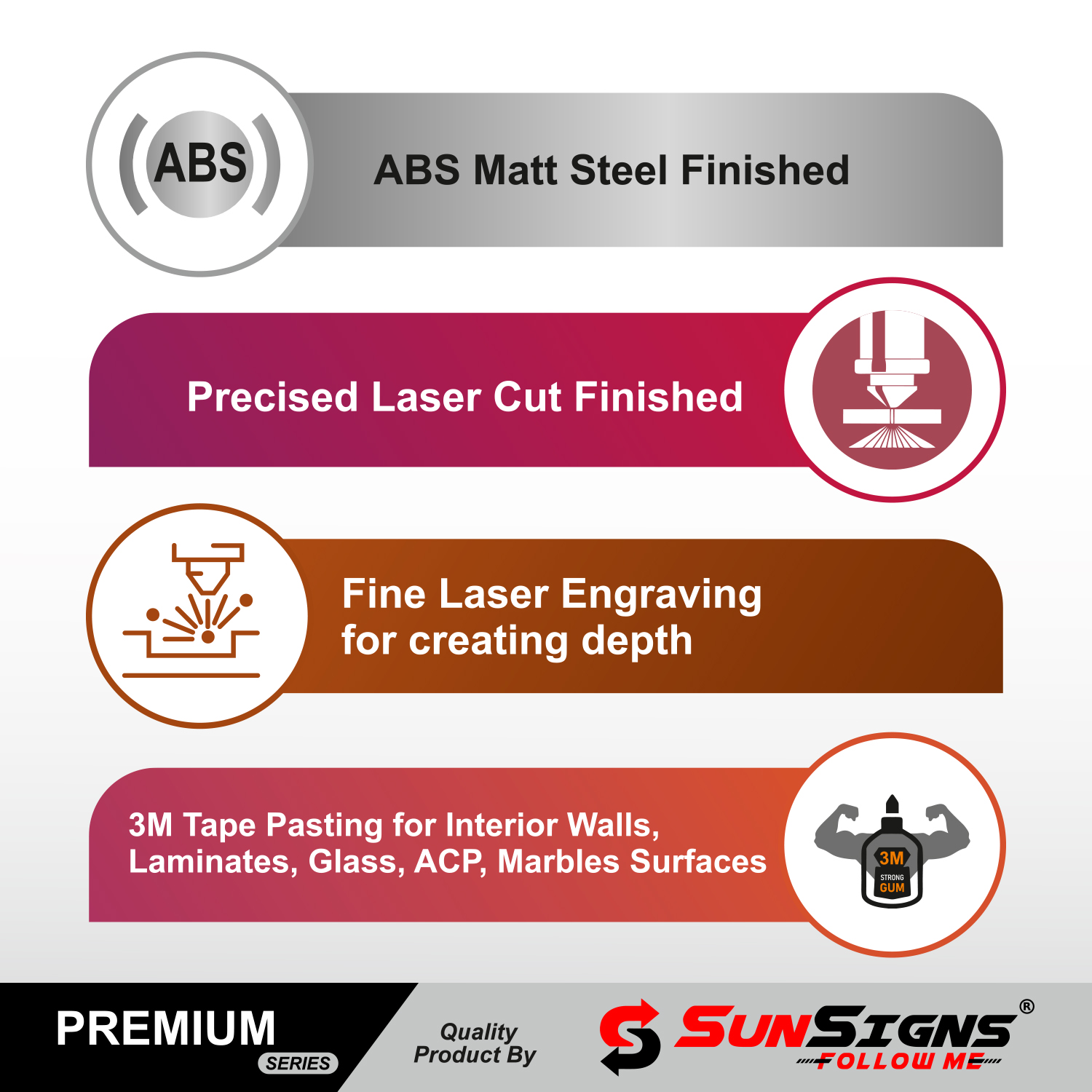 SUNSIGNS Workplace Signages 11.6 x 5.6 inch ABS Sheet_3