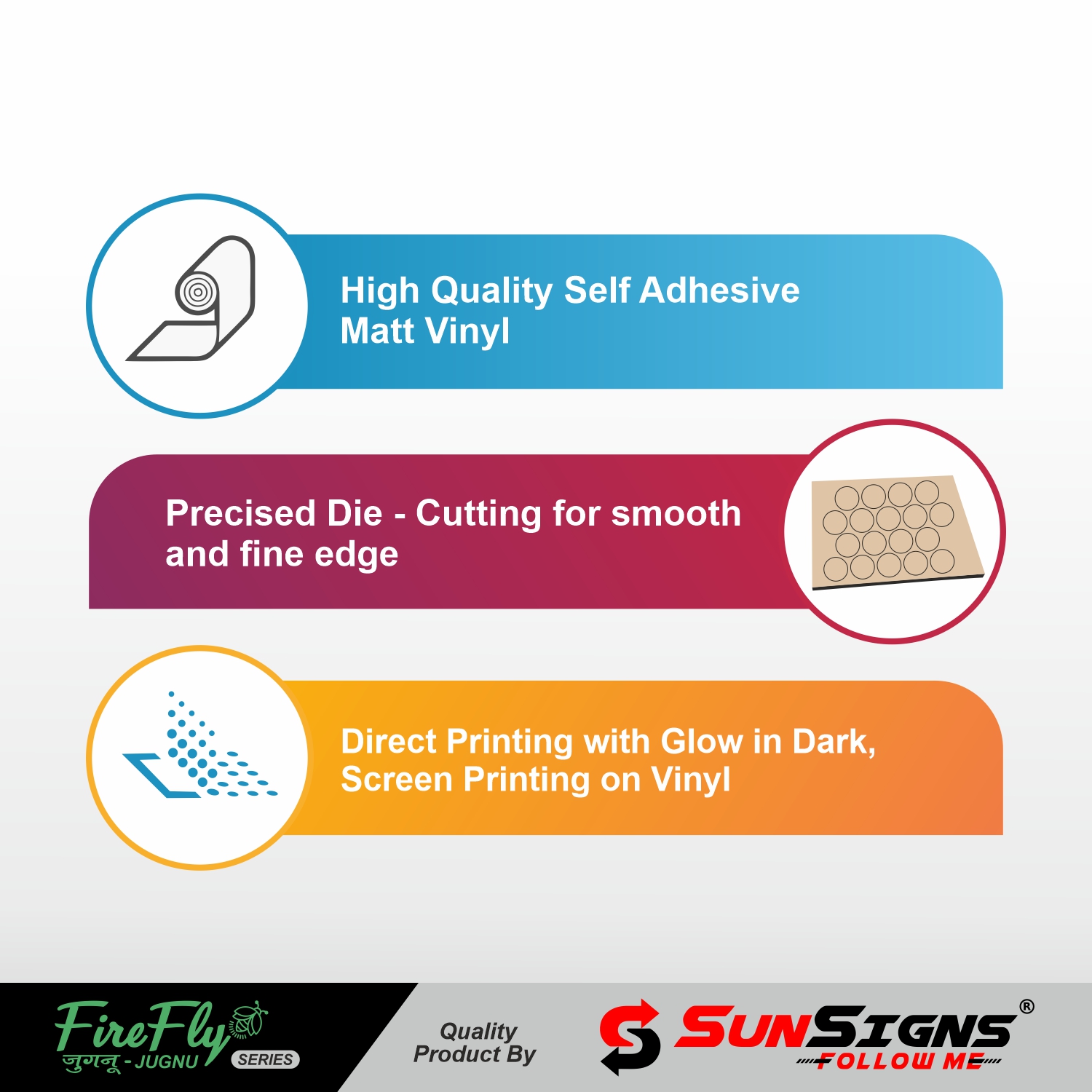 SUNSIGNS Posters Signages 4 x 4 inch Vinyl_3