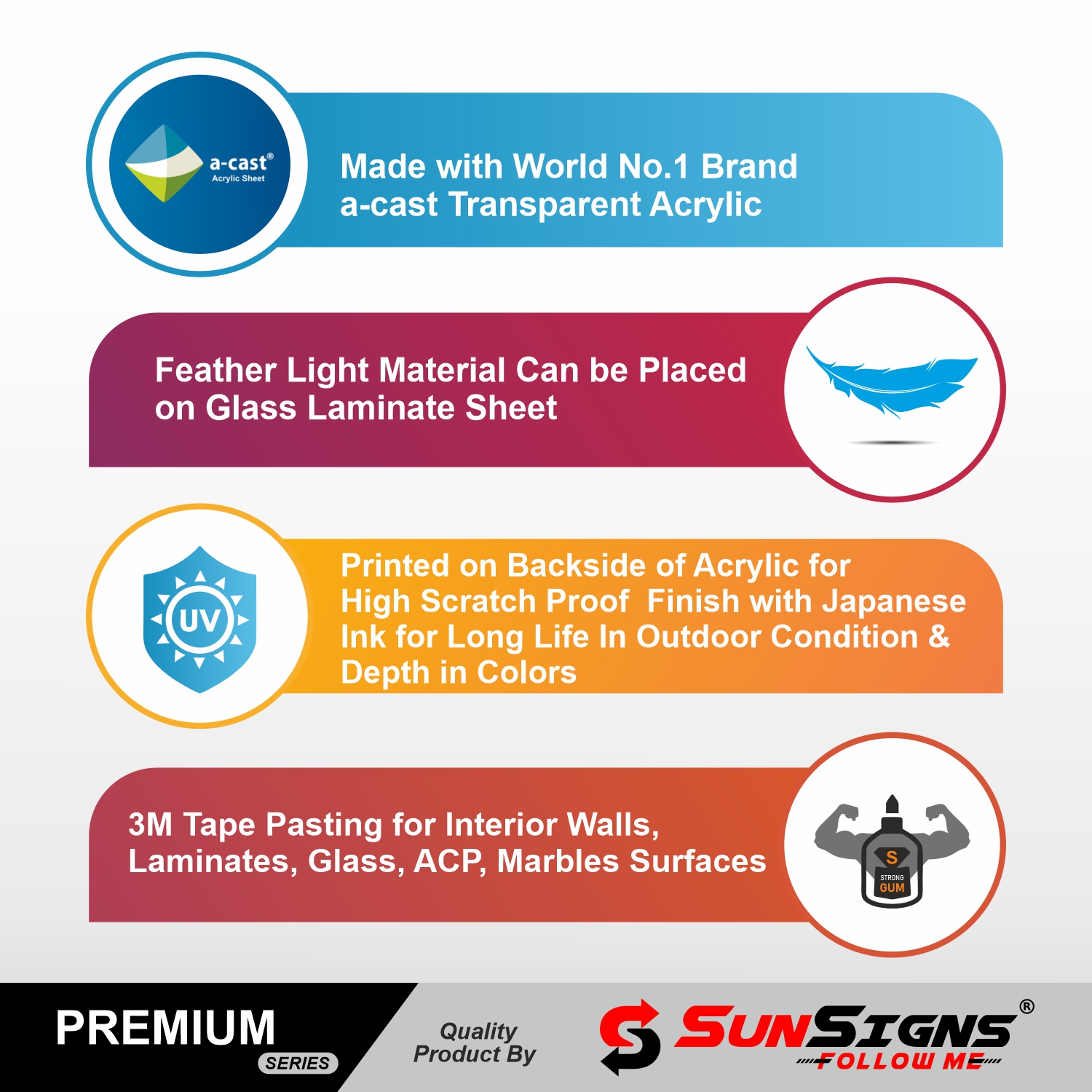 SUNSIGNS Warning Signages 5.5 x 5.5 x 6.12 inch Acrylic_3