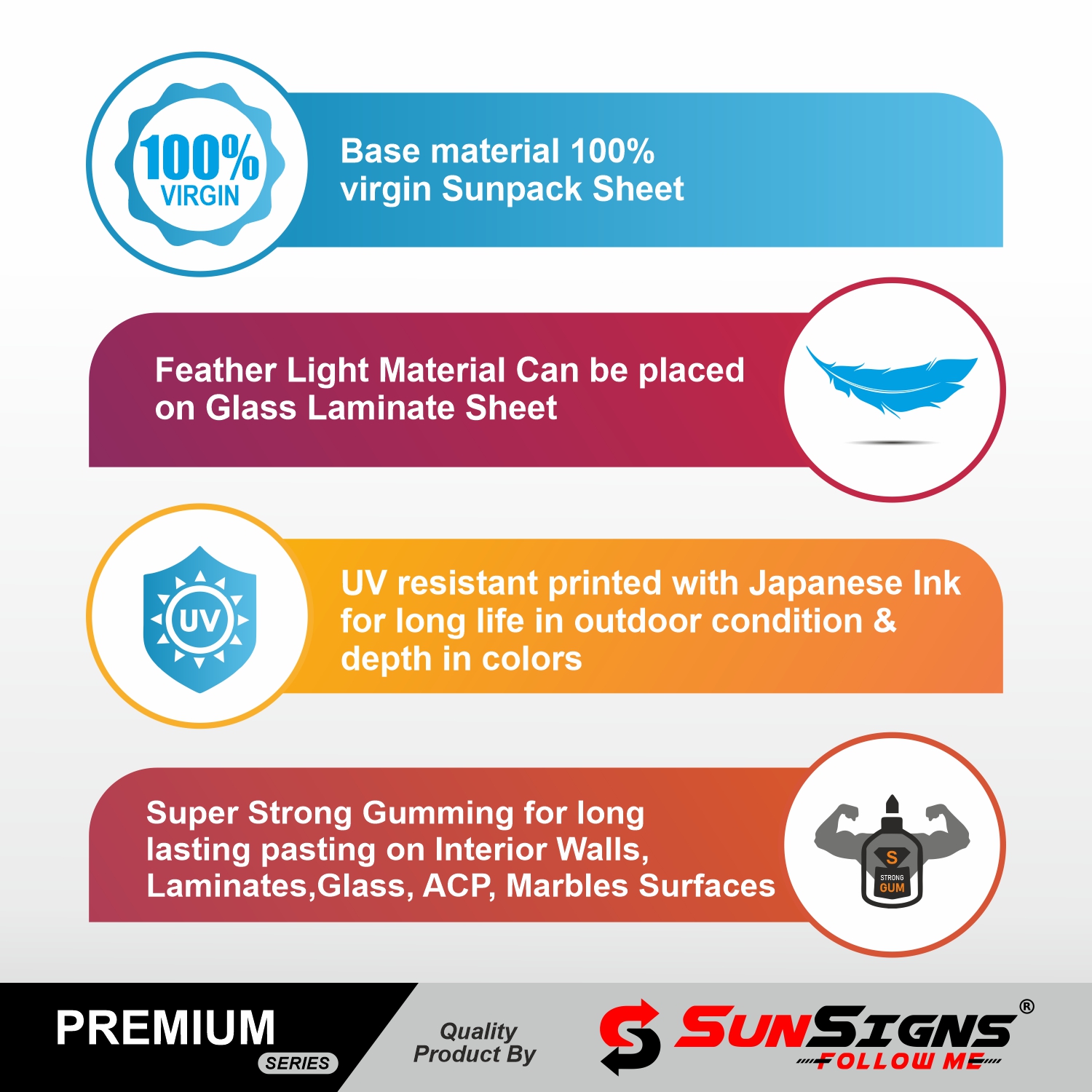 SUNSIGNS Prohibition Signages 3.5 x 11.5 inch Sunpack_3