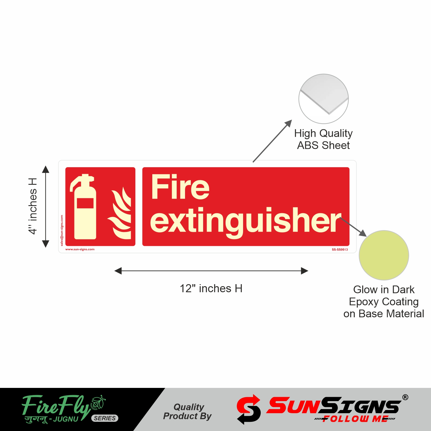 SUNSIGNS Fire Equipment Signages 4 x 12 inch ABS Sheet_4