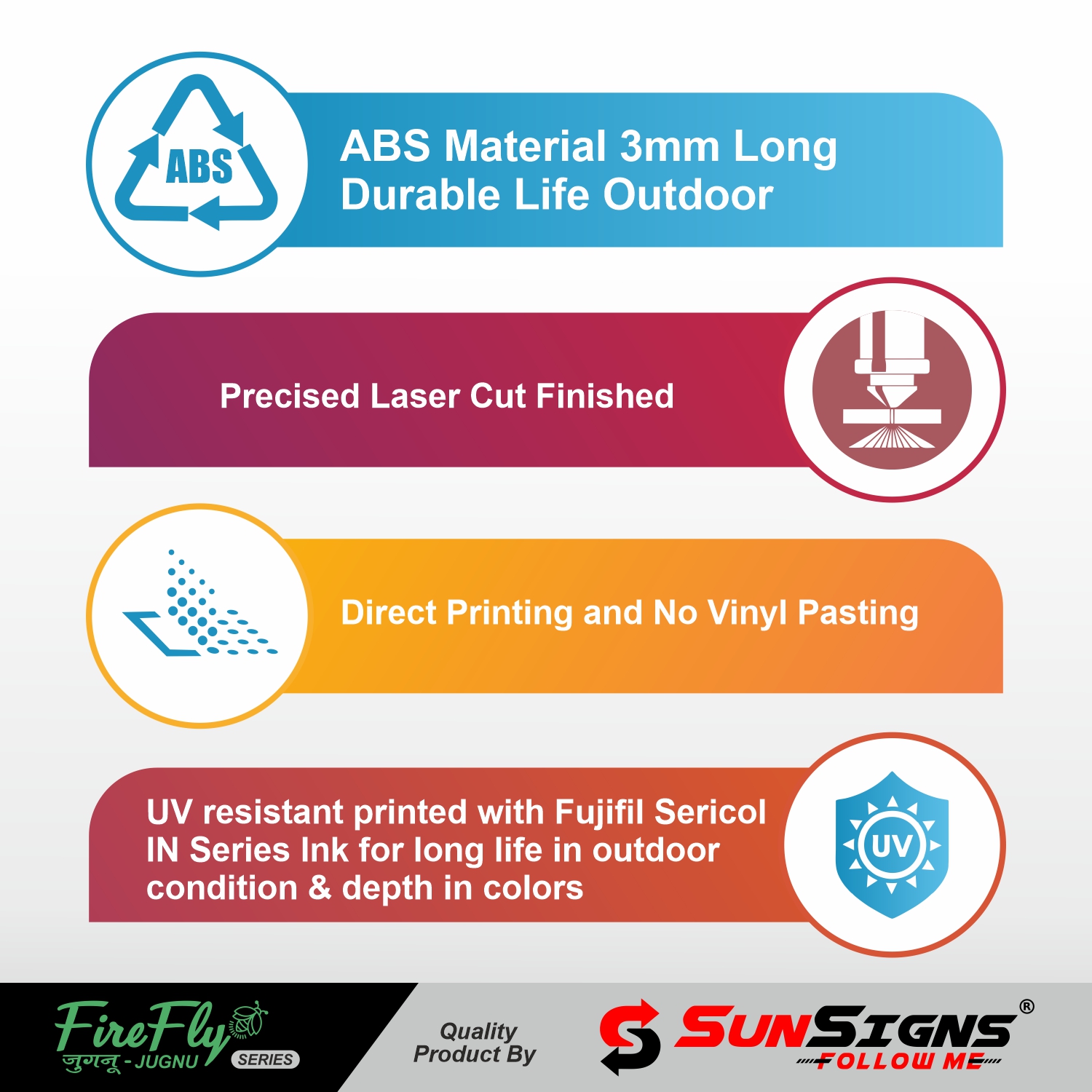 SUNSIGNS Direction Signages 12 x 6 inch ABS Sheet_3