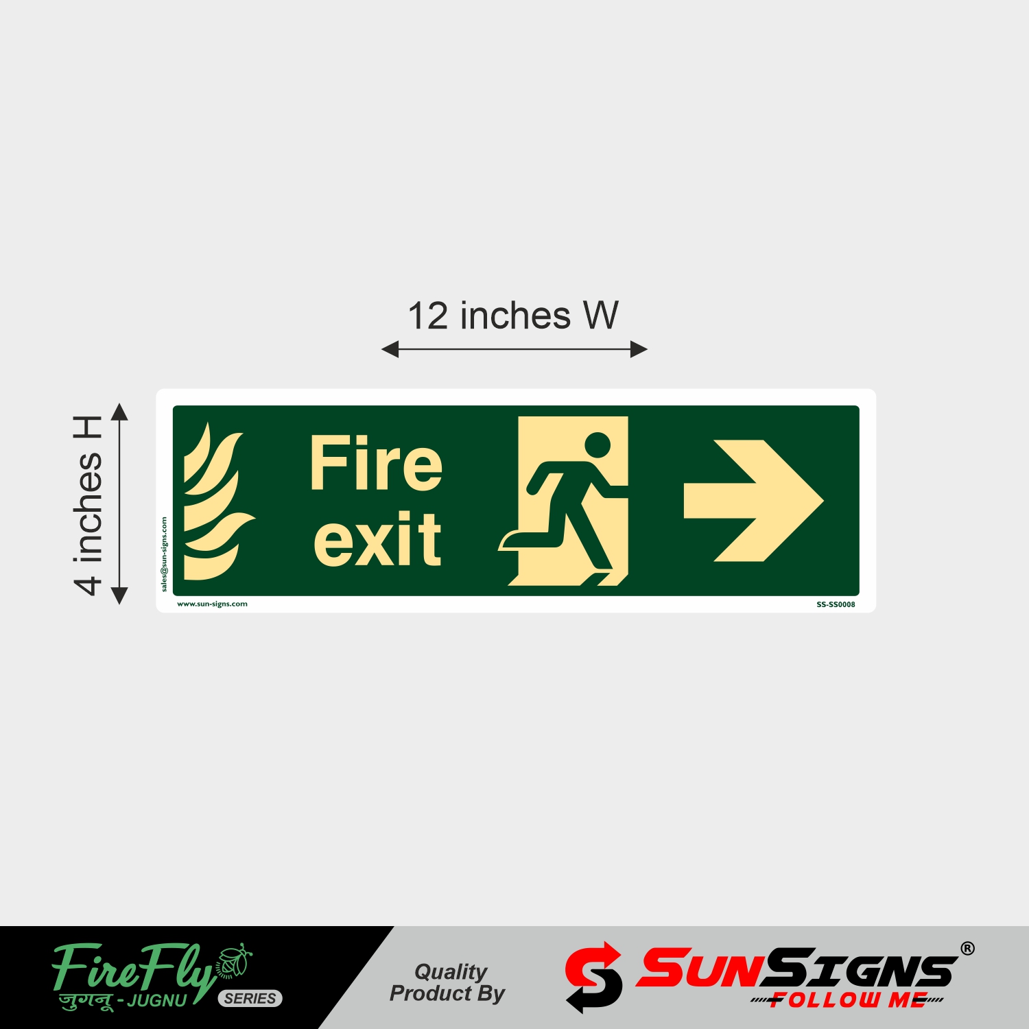 SUNSIGNS Direction Signages 4 x 12 inch ABS Sheet_4