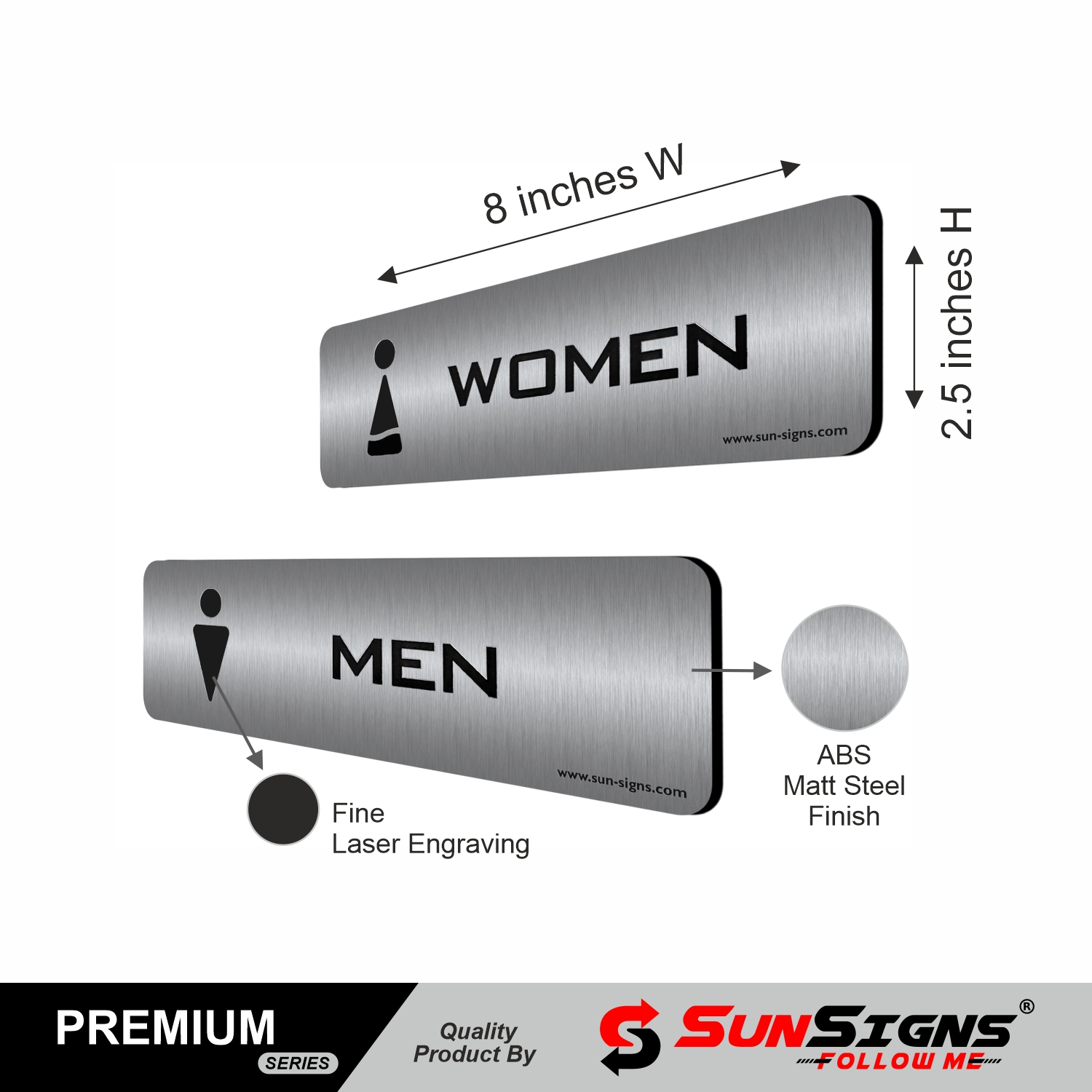 SUNSIGNS Workplace Signages 2.5 x 8 inch Acrylic_2