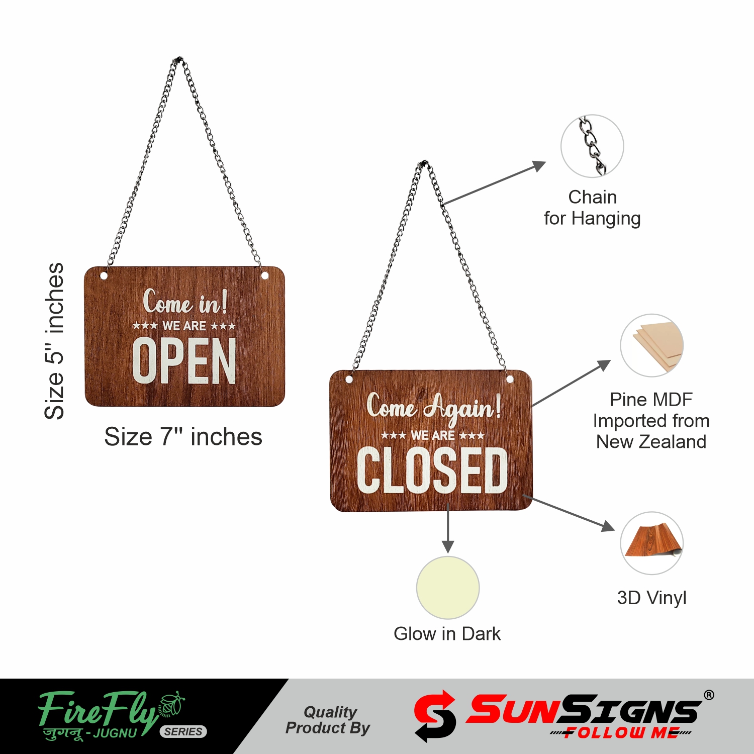 SUNSIGNS Workplace Signages 5 x 7 inch MDF_1