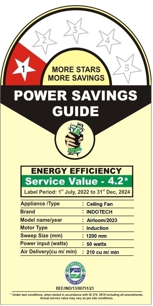 Indotech Regular 1200 mm 3 Blades 50 W Brown Ceiling Fans_1