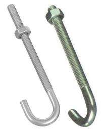 M5 - M50 Mild Steel Foundation Bolts J Shape 15 mm_0