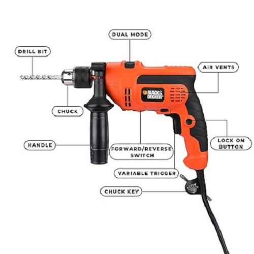 BLACK+DECKER 550 W Corded Impact Drill KR554RE-IN 13 mm 2800 rpm_1
