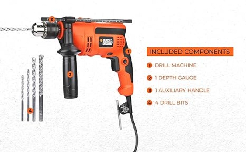 BLACK+DECKER 550 W Corded Impact Drill KR554RE-IN 13 mm 2800 rpm_3