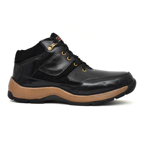 AKF Leather Steel Toe Safety Shoes Black and Brown_1