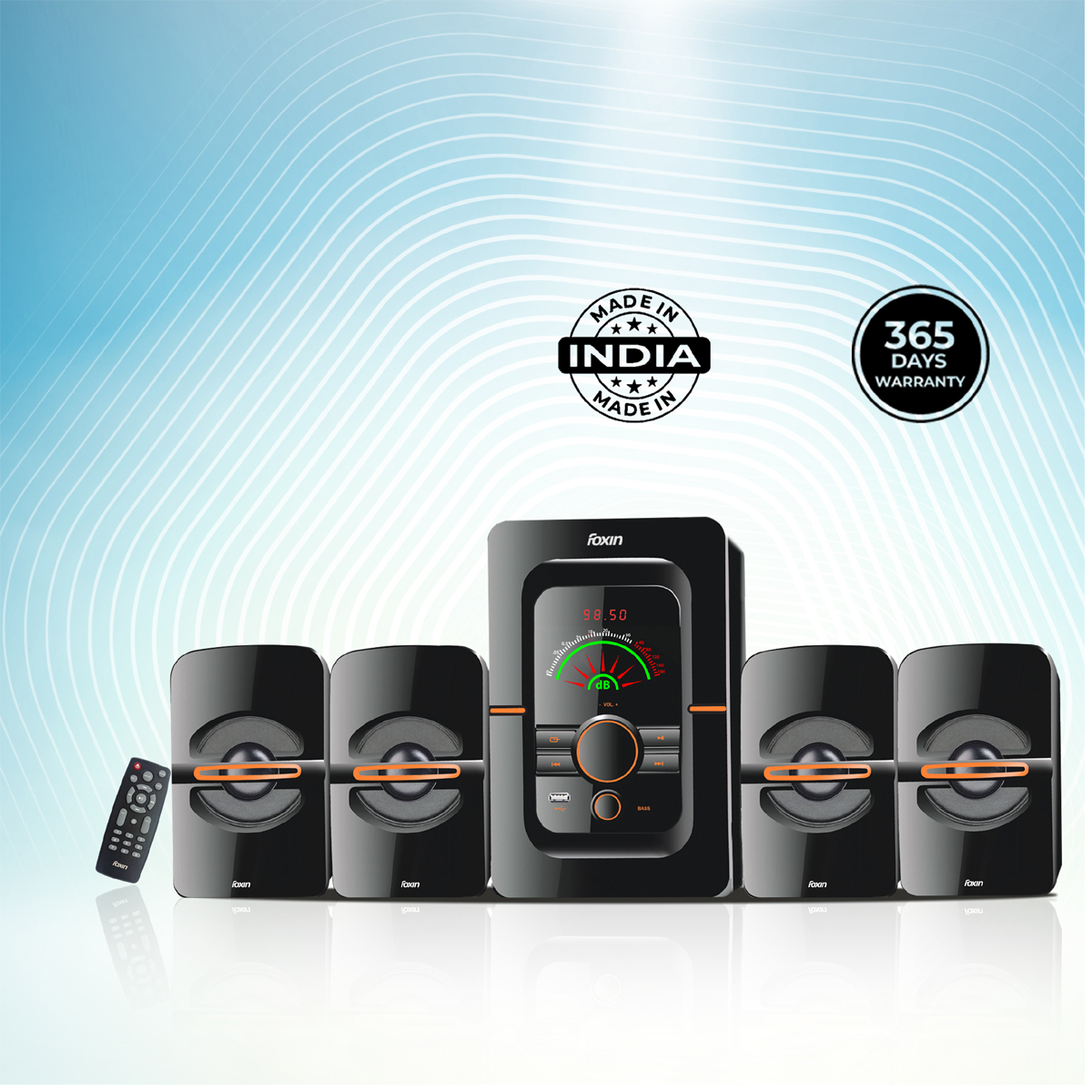 Foxin 85W 4.1 Channel| FMS 4450 Home 85 W Multimedia Speaker USB, SD Card, FM, AUX V5.0_3