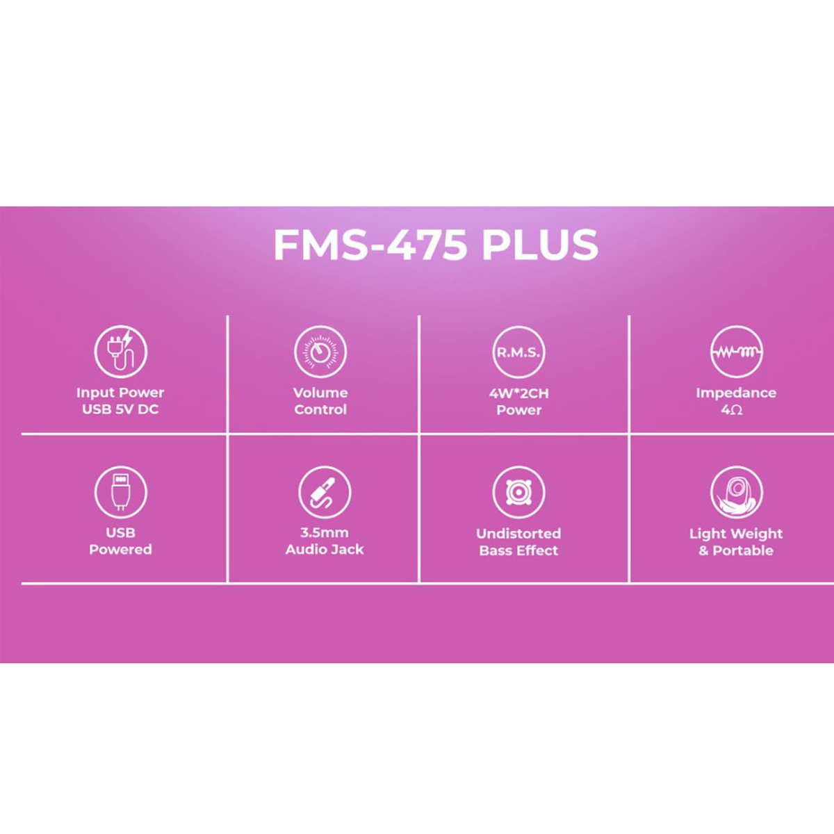 Foxin FMS 475 Plus 2.0 Home 4 W Multimedia Speaker USB, AUX_3