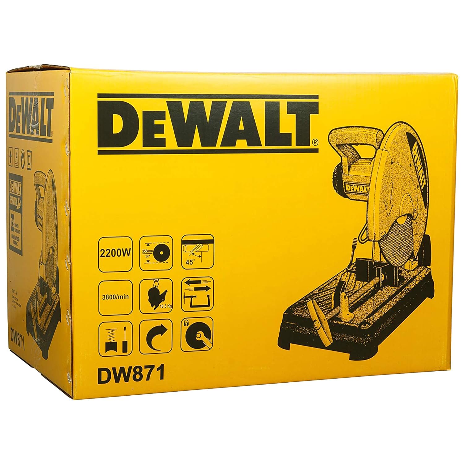 DEWALT 355 mm 2200 W Chop Saw DW871-IN 3800 rpm_4