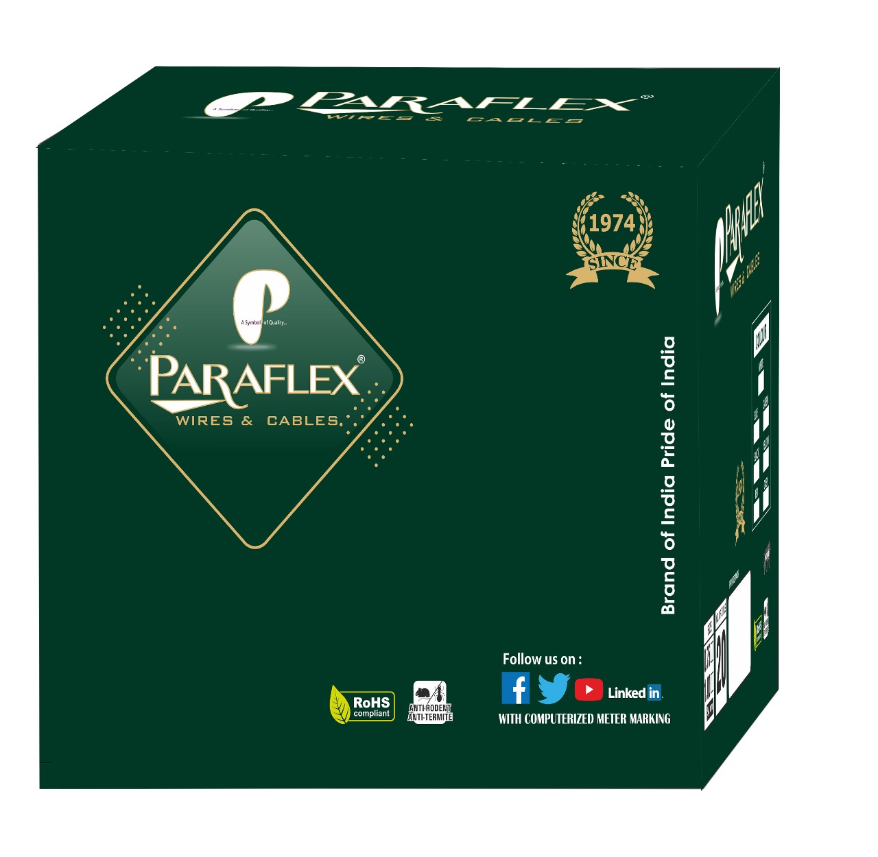 PARAFLEX 1 sqmm FRLSH Electric Wire Black 180 m_1