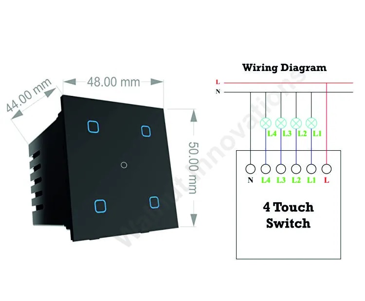 Walnut Innovations TS4WIFI 110 - 240 V Smart Switches_1