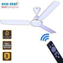 Rilapp Eco Star BLDC with Remote 1200 mm 3 Blades 28 W White Ceiling Fans_0