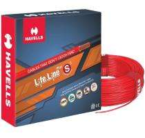 HAVELLS 0.5 sqmm Life Line Plus S3 HRFR Electric Wire Red 90 m_0