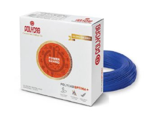 Polycab 4 sqmm FRLF Electric Wire Blue 200 m_0