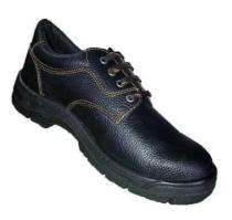 Real Leather Steel Toe Safety Shoes Black_0