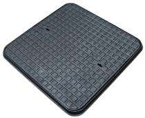 Swastik Solid Top Manhole Cover Cast Iron Black Bitumen painted 600 x 600 mm_0