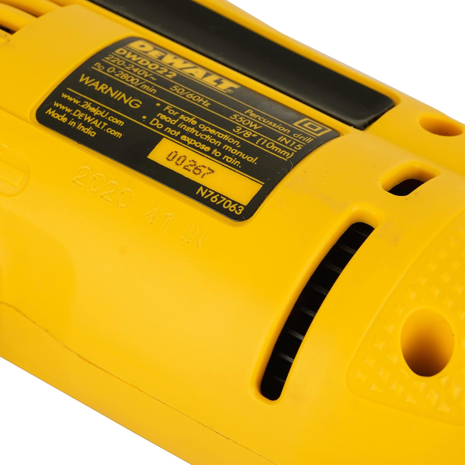 DEWALT DWD022-IN Corded Rotary Hammer 10 - 25 mm 1.4 kg 550 W 47600 bpm_3