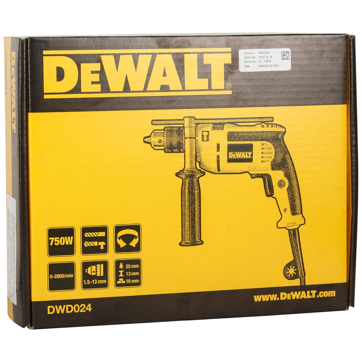 DEWALT DWD024-IN Corded Rotary Hammer 0 - 16 mm 1.8 kg 750 W 47600 bpm_4