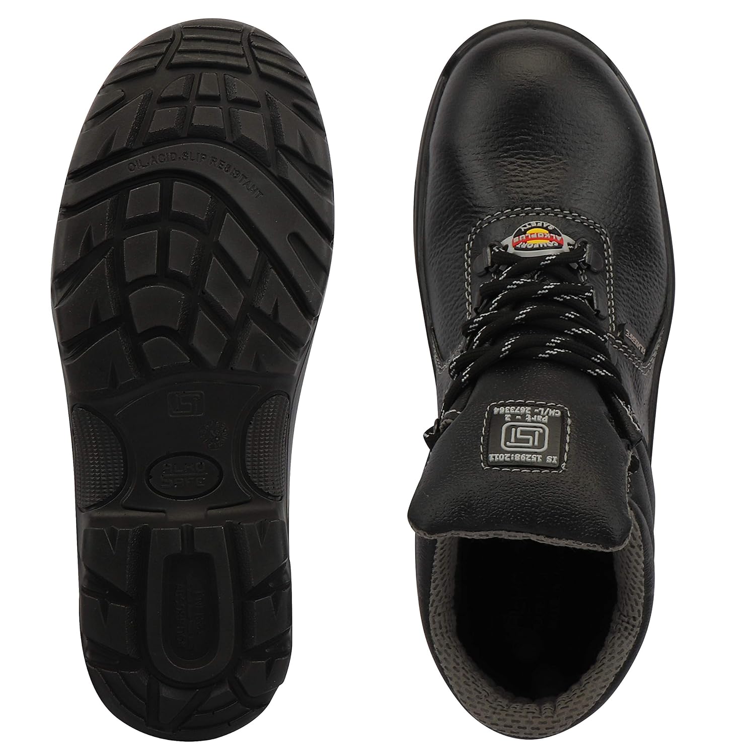 ALKO PLUS APS-1091 Full Grain Leather Steel Toe Safety Shoes Black_4