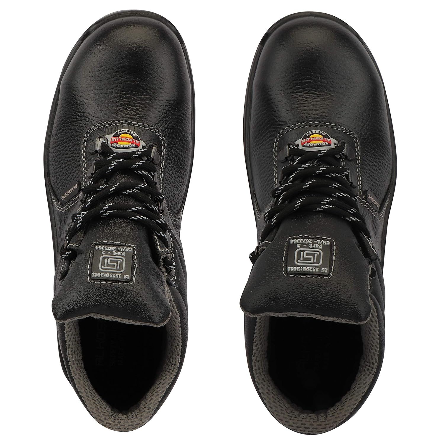 ALKO PLUS APS-1091 Full Grain Leather Steel Toe Safety Shoes Black_1