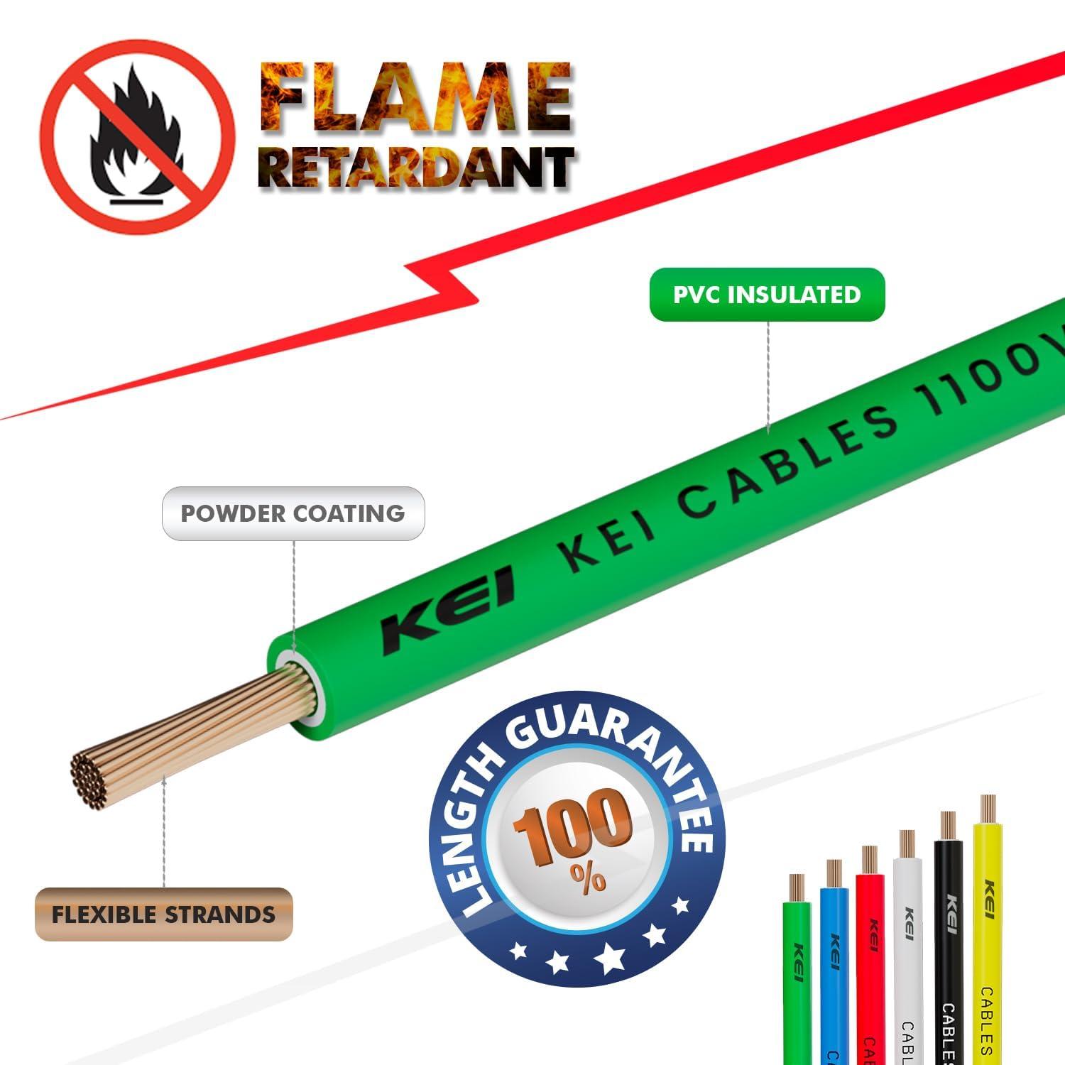 KEI 1.5 sqmm conFlame FR LSH Electric Wire Green 180 m_1