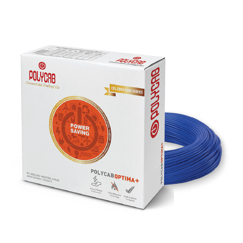 Polycab 6 sqmm FRLF Electric Wire Blue 90 m_0