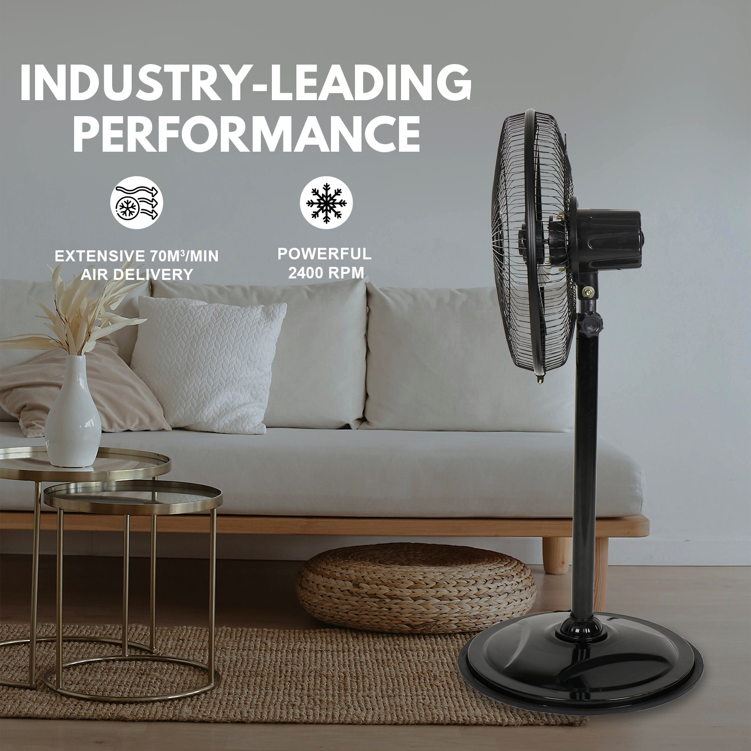 Shatak Bullet 400 mm Black Pedestal Fan_4