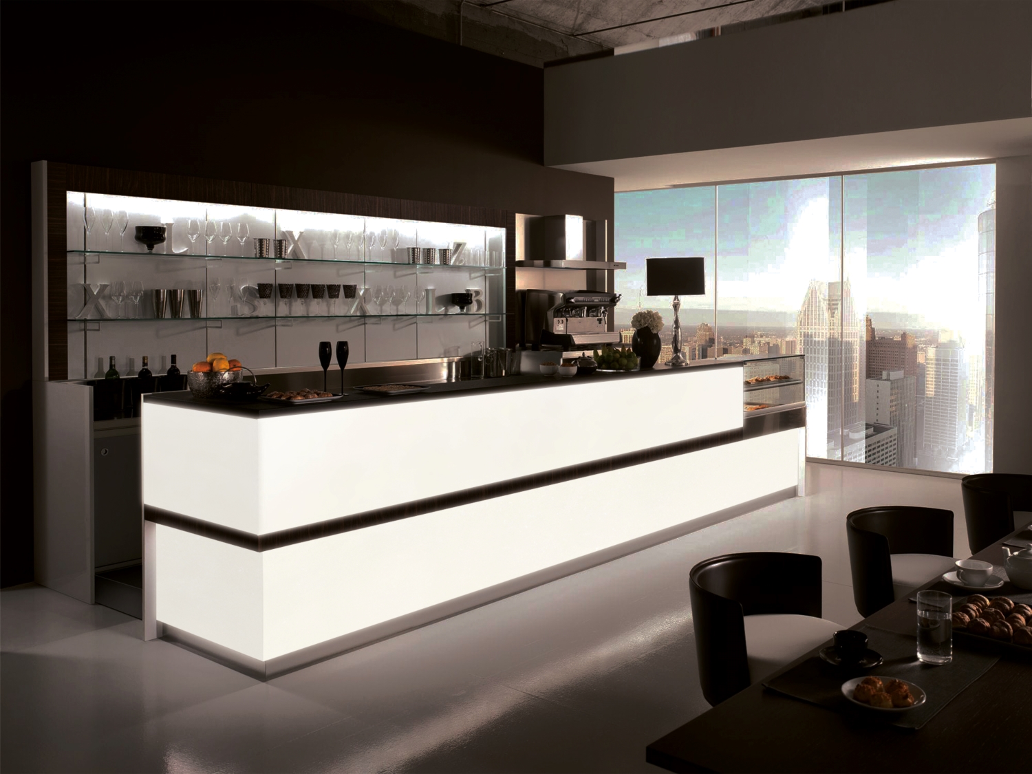 Camrola Everest Series Champagne Onyx Glossy Finish 3150 x 1450 mm Quartz Stone Slab_1